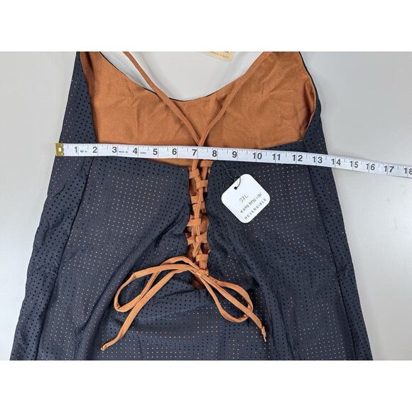 KaloKini Women’s One Piece Bathing Suit Size 2XL Pumpkin Spice Reversible Beach - Picture 10 of 16